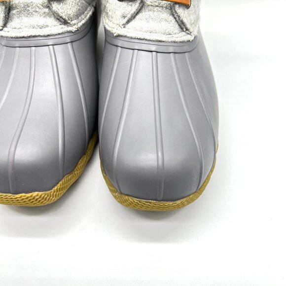 9.5W 9.5 WIDE WIDTH Sperry Womens Saltwater Embossed Wool Grey‎ Duck Boots Shoes - Picture 5 of 13